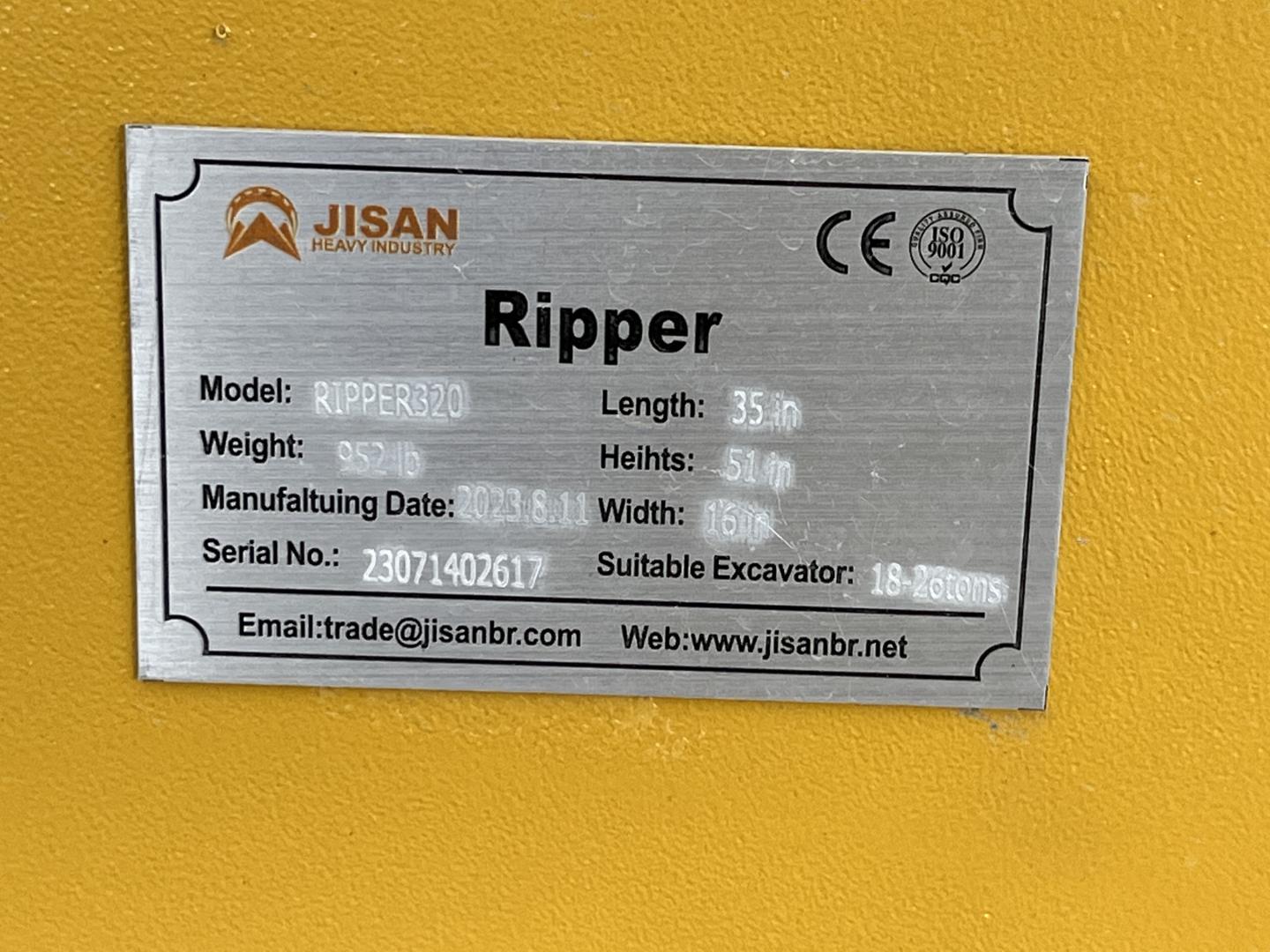 RIPPER PARA EXCAVADORA JISAN RIPPER320